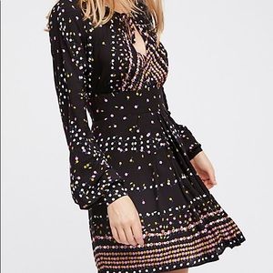 Coryn Long Sleeve Mini Dress in Black Combo